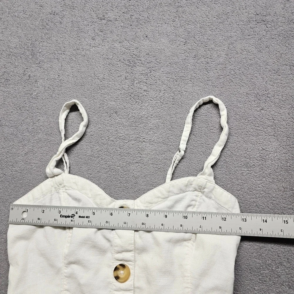 Abercrombie & Fitch White Cotton Button Front Mini Dress Pockets Womens Small